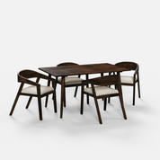 Helena Amelia Walnut Dining Table Set - 4 Seater