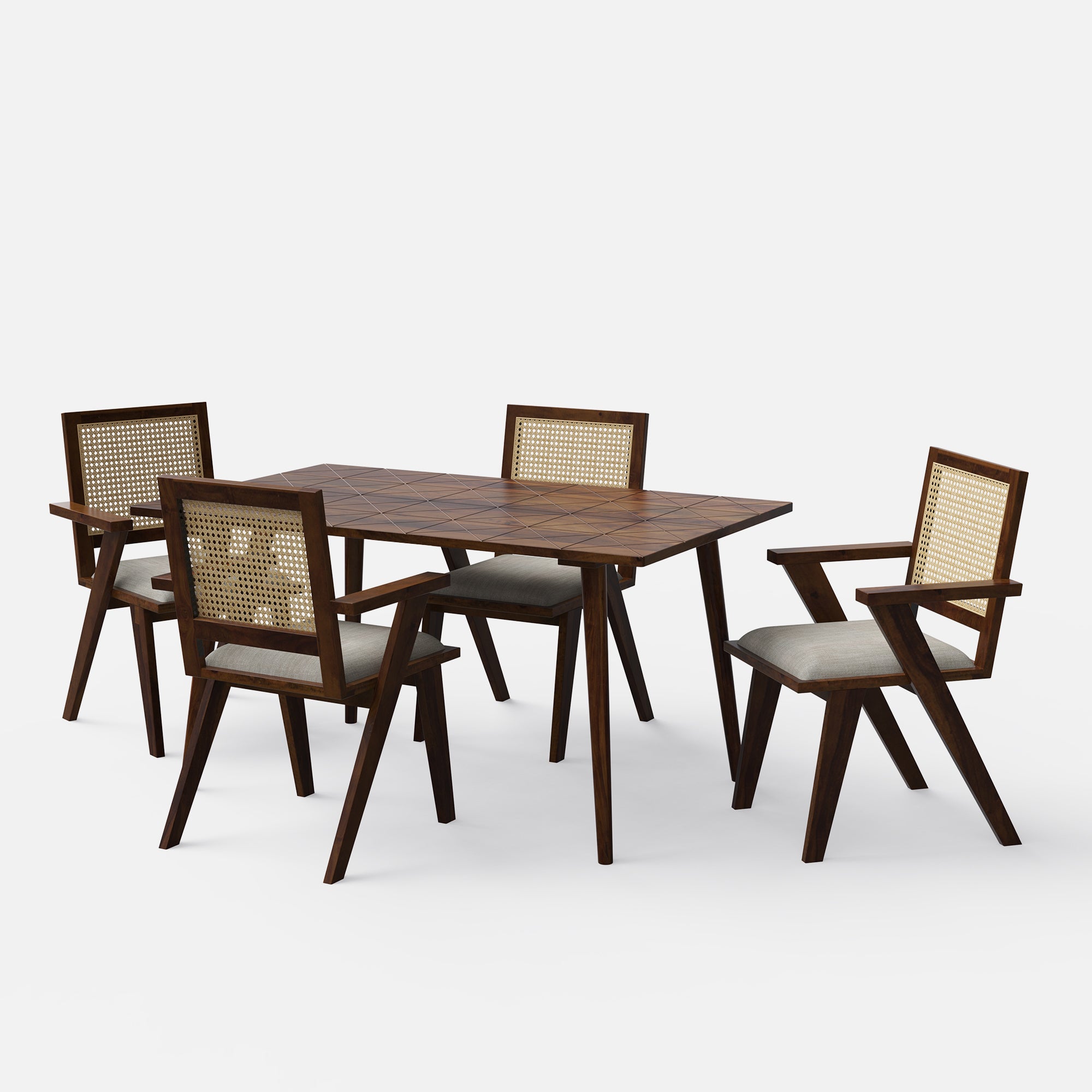 Helena-Flora Walnut Dining Table Set - 4 & 6 Seater - All Sizes - Crafts Mill Bespoke Furniture - Dining