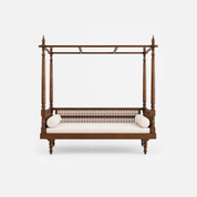 Heritage Wooden Canopy Daybed with Upholstered Cushion
