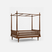 Heritage Wooden Canopy Daybed with Upholstered Cushion