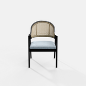 Hugo Rattan Chair with Upholstered Seat