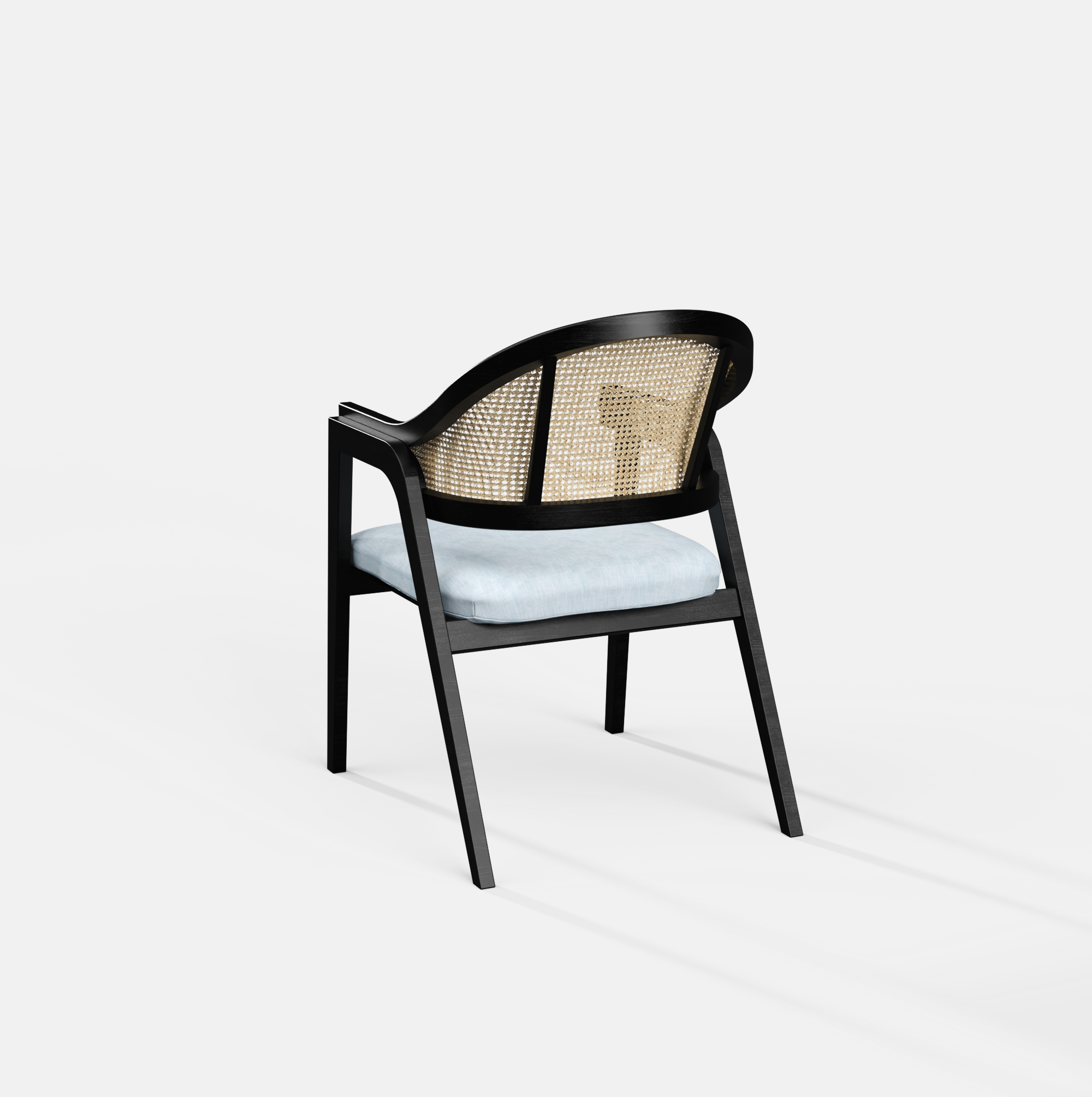 Hugo Rattan Chair with Upholstered Seat