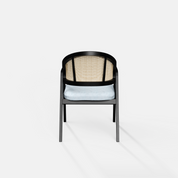 Hugo Rattan Chair with Upholstered Seat