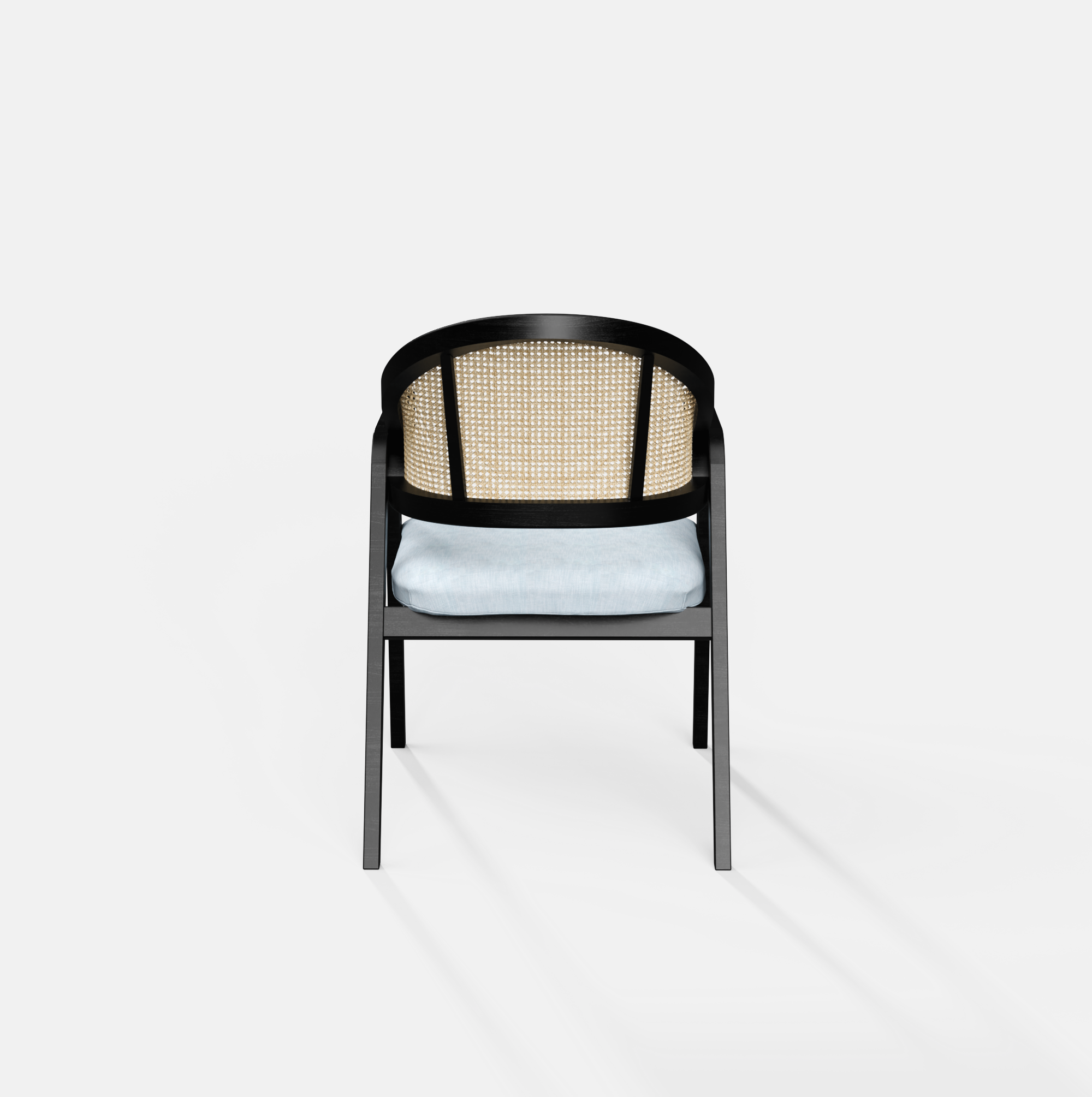 Hugo Rattan Chair with Upholstered Seat