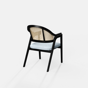 Hugo Rattan Chair with Upholstered Seat