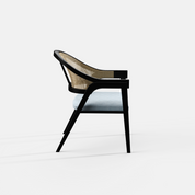 Hugo Rattan Chair with Upholstered Seat