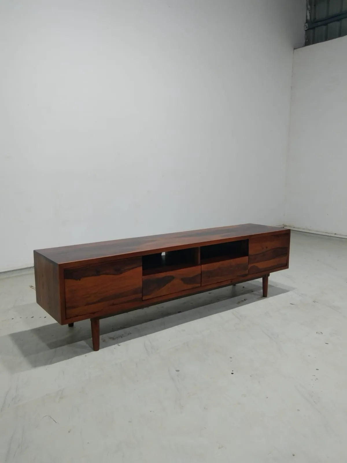 Esquire TV Table Console • Honey Polish on Sheesham Wood