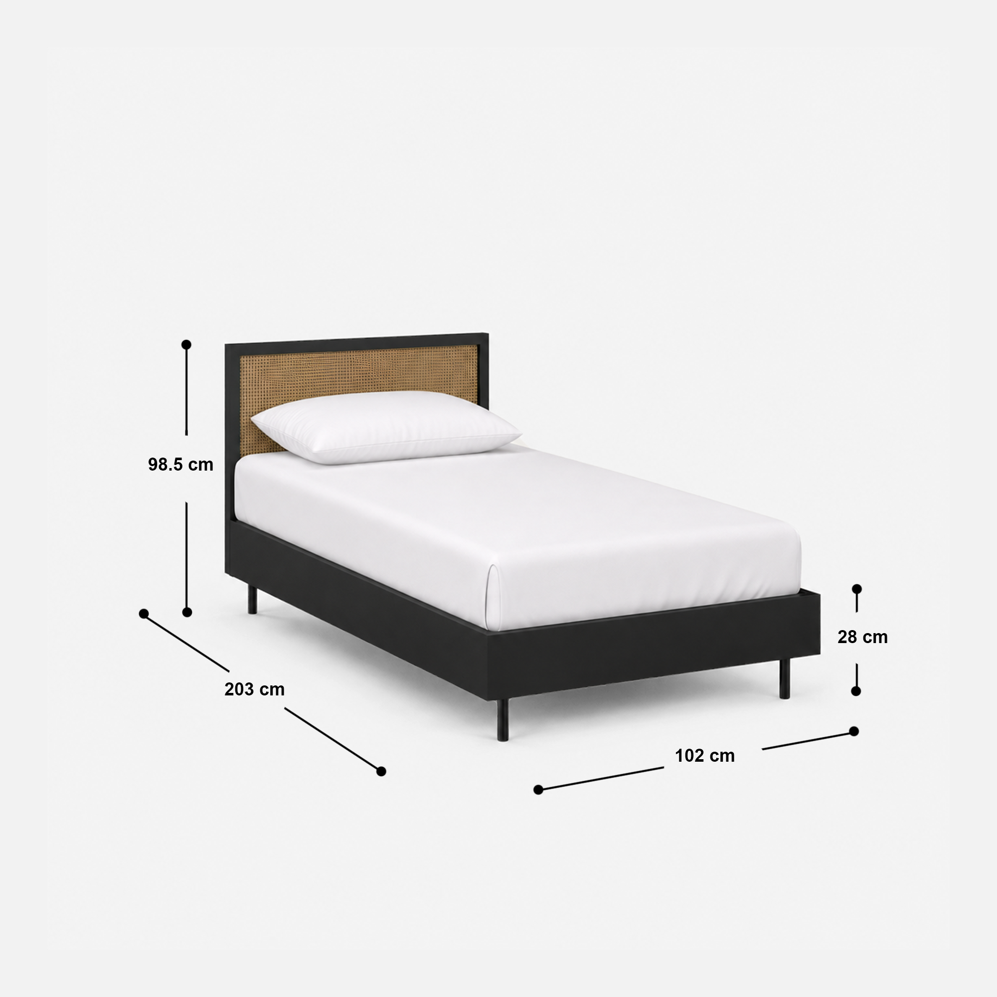July Low Rattan Bed