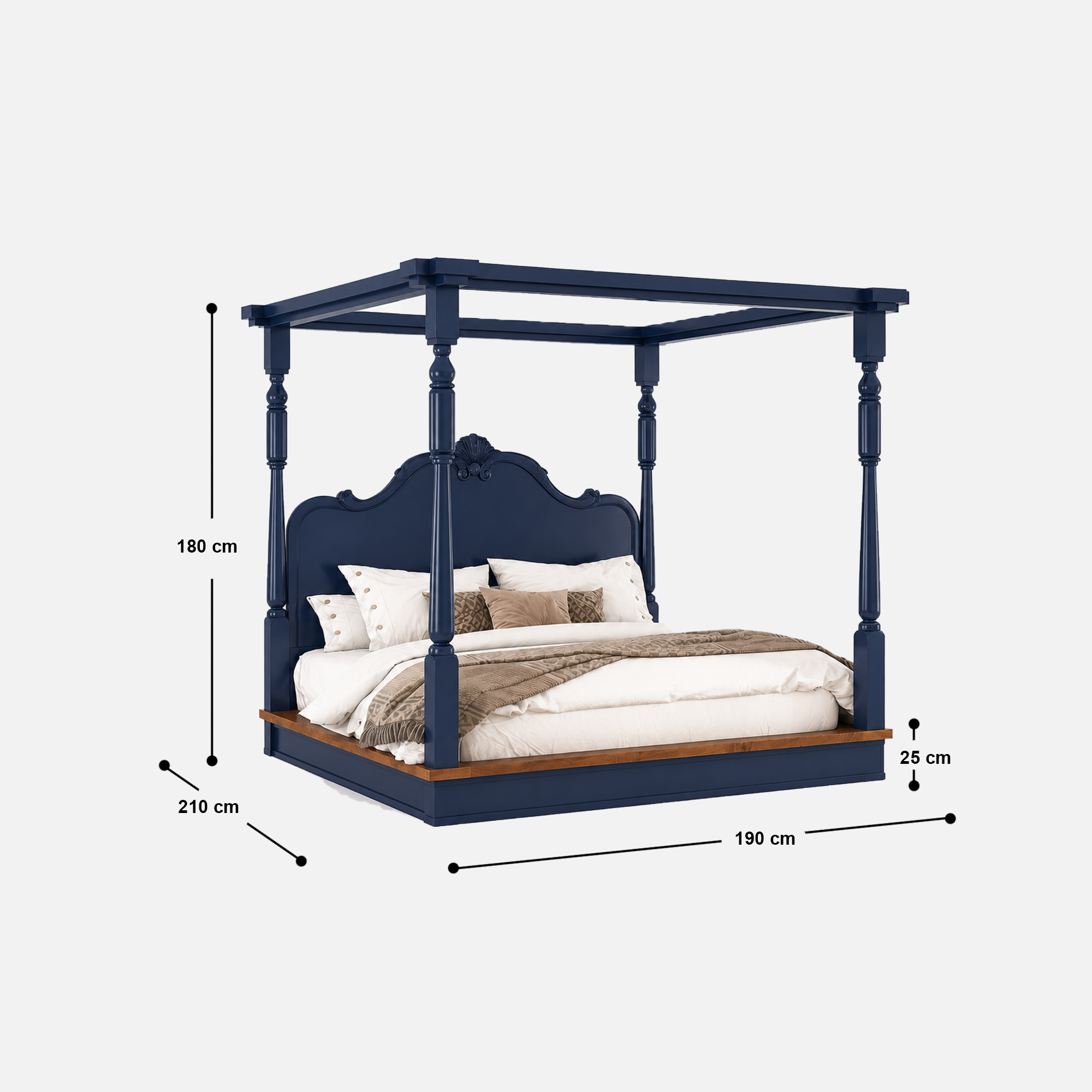 Kelsey Canopy Four-Poster Bed with Distinctive Carved Design