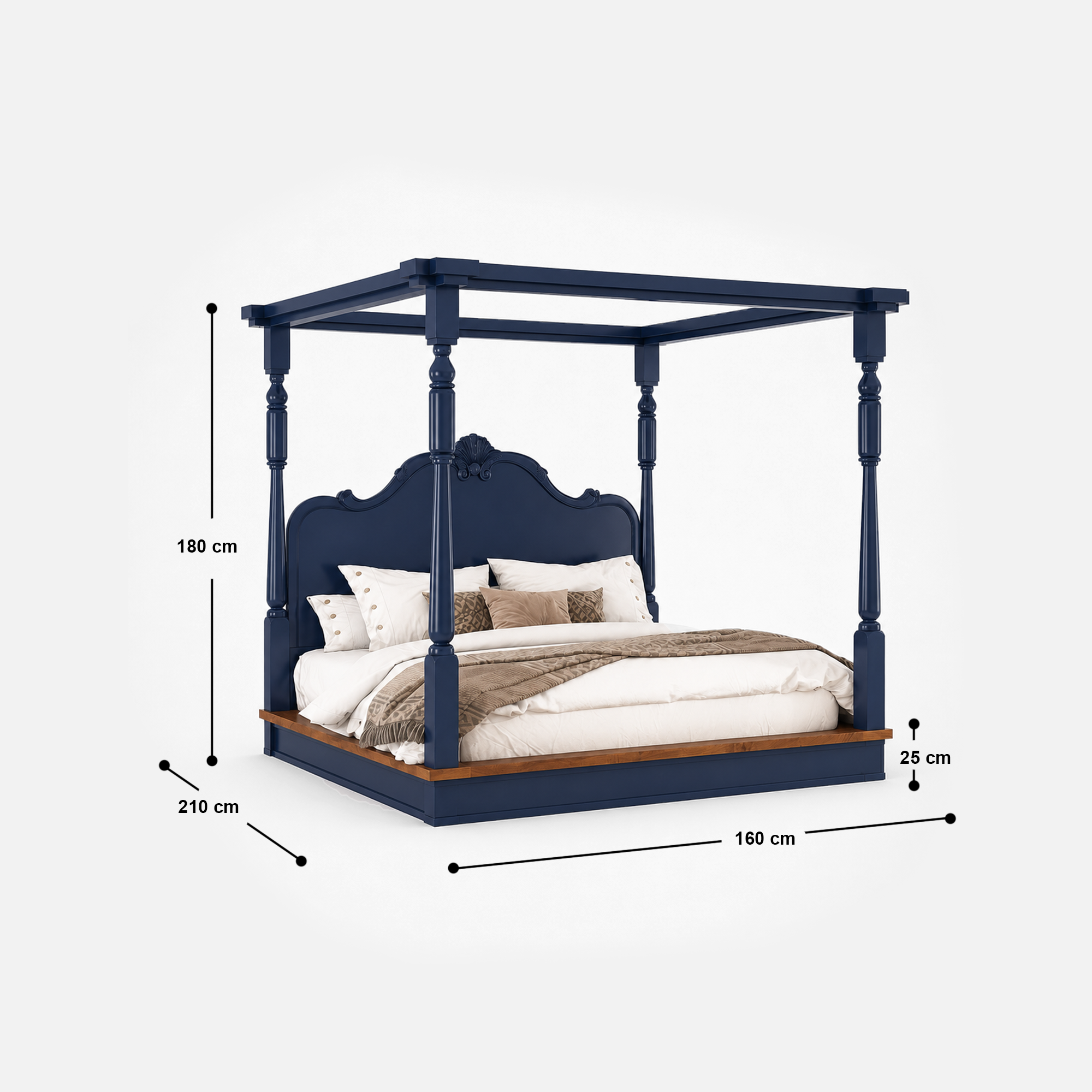 Kelsey Canopy Four-Poster Bed with Distinctive Carved Design