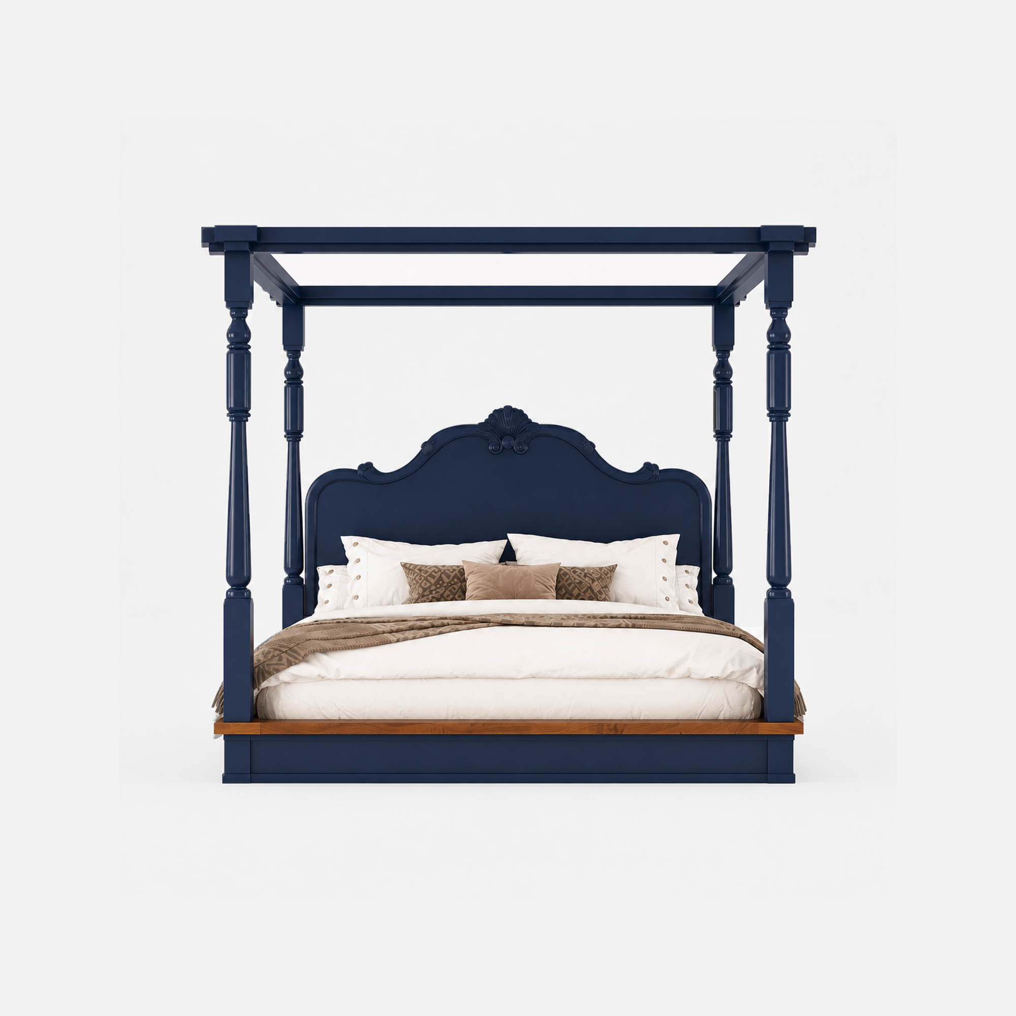 Kelsey Canopy Four-Poster Bed with Distinctive Carved Design
