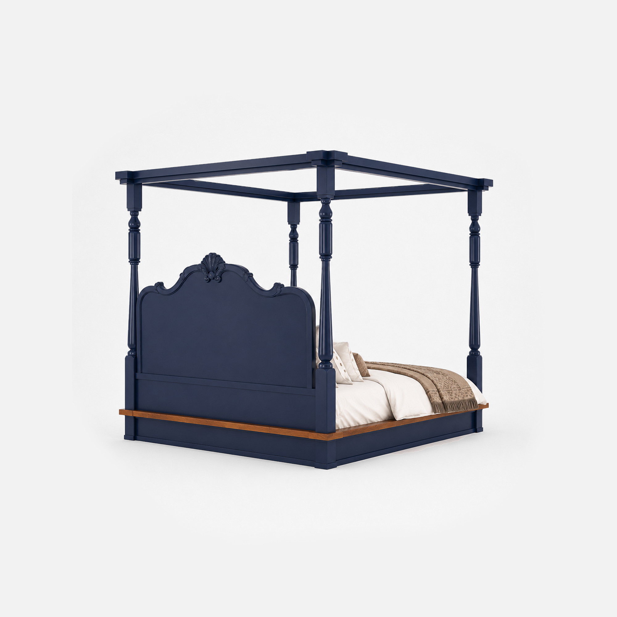 Kelsey Canopy Four-Poster Bed with Distinctive Carved Design