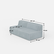 Kim Modular Right Arm 7 Seater Sofa With Ottoman - 128" | 107" Left Chaise
