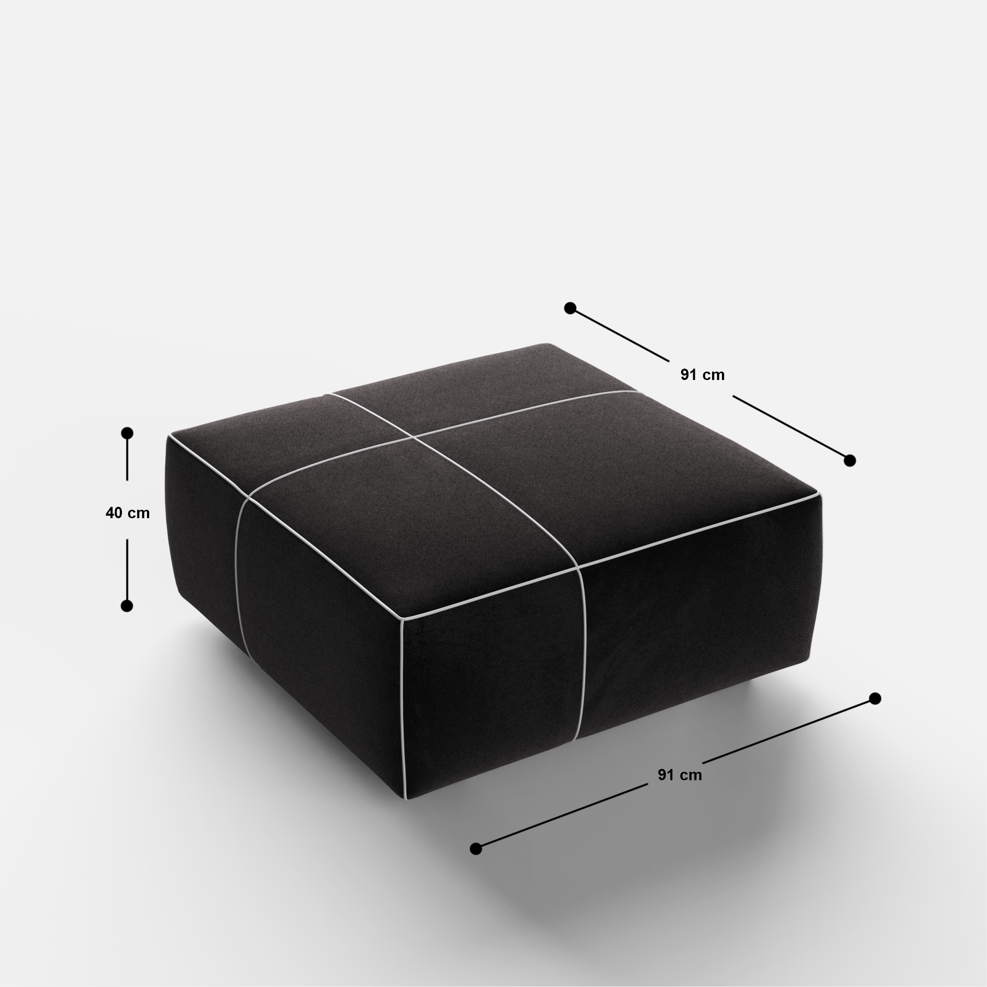 Kim Modular Right Arm 4 Seater Sofa with Ottoman - Crafts Mill Bespoke Furniture - Modular sectional sofas