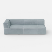 Kim Modular Right Arm 7 Seater Sofa With Ottoman - 128" | 107" Left Chaise