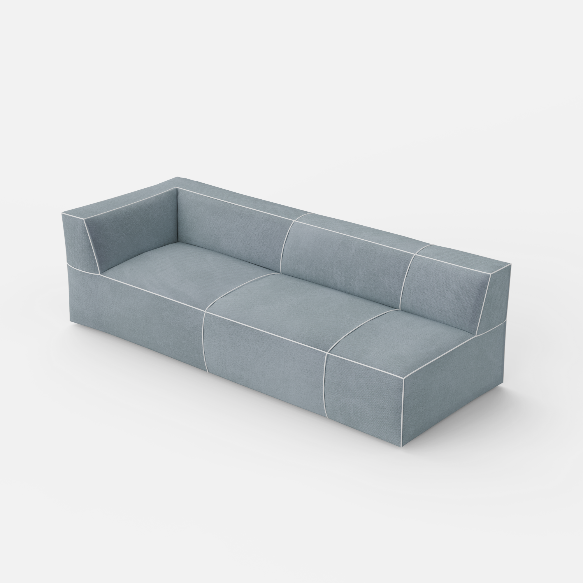 Kim Modular Right Arm 7 Seater Sofa With Ottoman - 128" | 107" Left Chaise