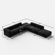 Kim Modular Right Arm 4 Seater Sofa with Ottoman - Crafts Mill Bespoke Furniture - Modular sectional sofas