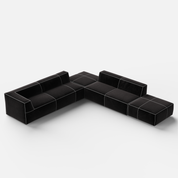 Kim Modular Right Arm 4 Seater Sofa with Ottoman - Crafts Mill Bespoke Furniture - Modular sectional sofas