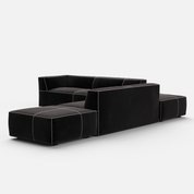 Kim Modular Right Arm 4 Seater Sofa with Ottoman - Crafts Mill Bespoke Furniture - Modular sectional sofas