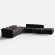 Kim Modular Right Arm 4 Seater Sofa with Ottoman - Crafts Mill Bespoke Furniture - Modular sectional sofas