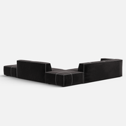 Kim Modular Right Arm 4 Seater Sofa with Ottoman - Crafts Mill Bespoke Furniture - Modular sectional sofas