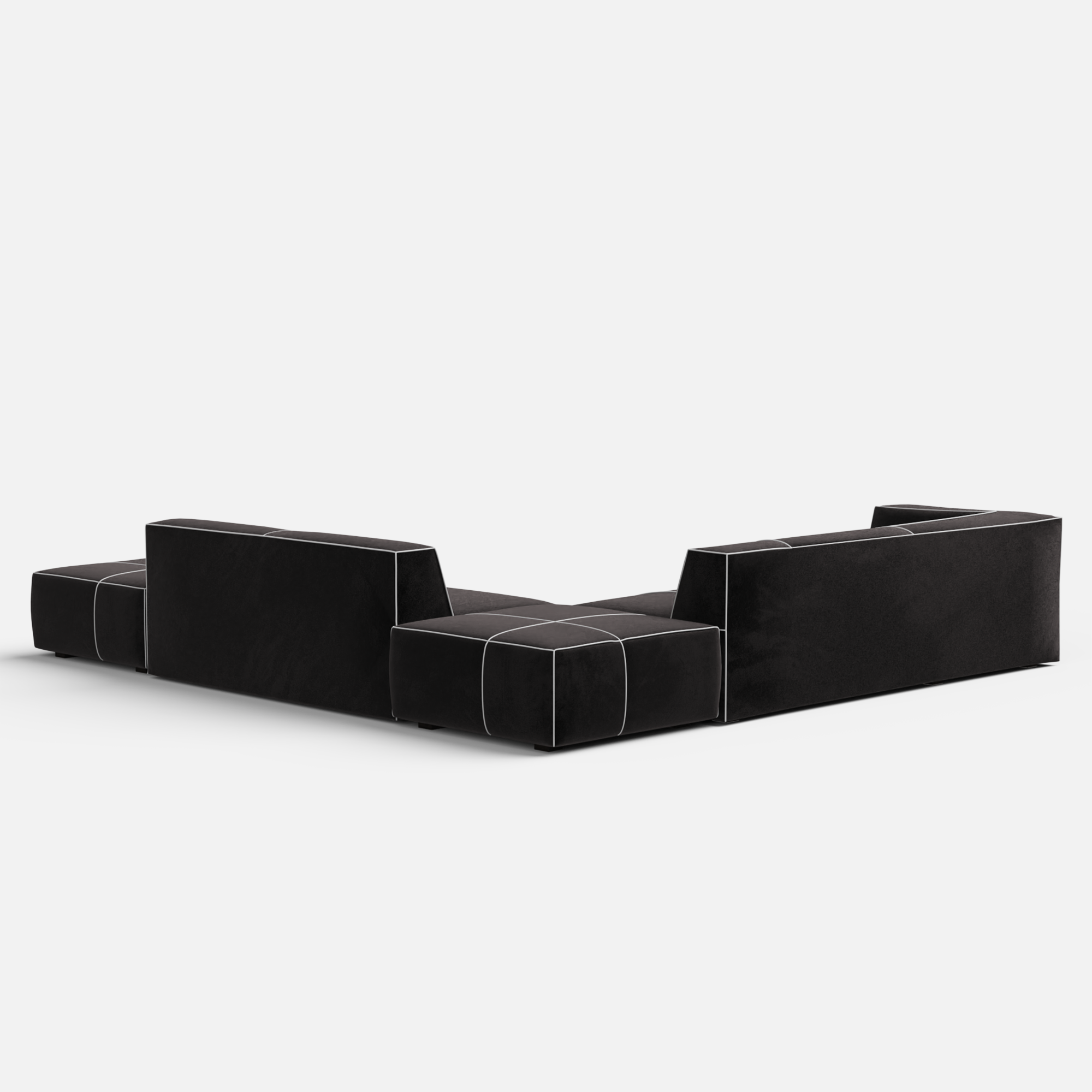 Kim Modular Right Arm 4 Seater Sofa with Ottoman - Crafts Mill Bespoke Furniture - Modular sectional sofas