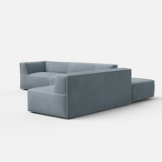 Kim Modular Right Arm 7 Seater Sofa With Ottoman - 128" | 107" Left Chaise