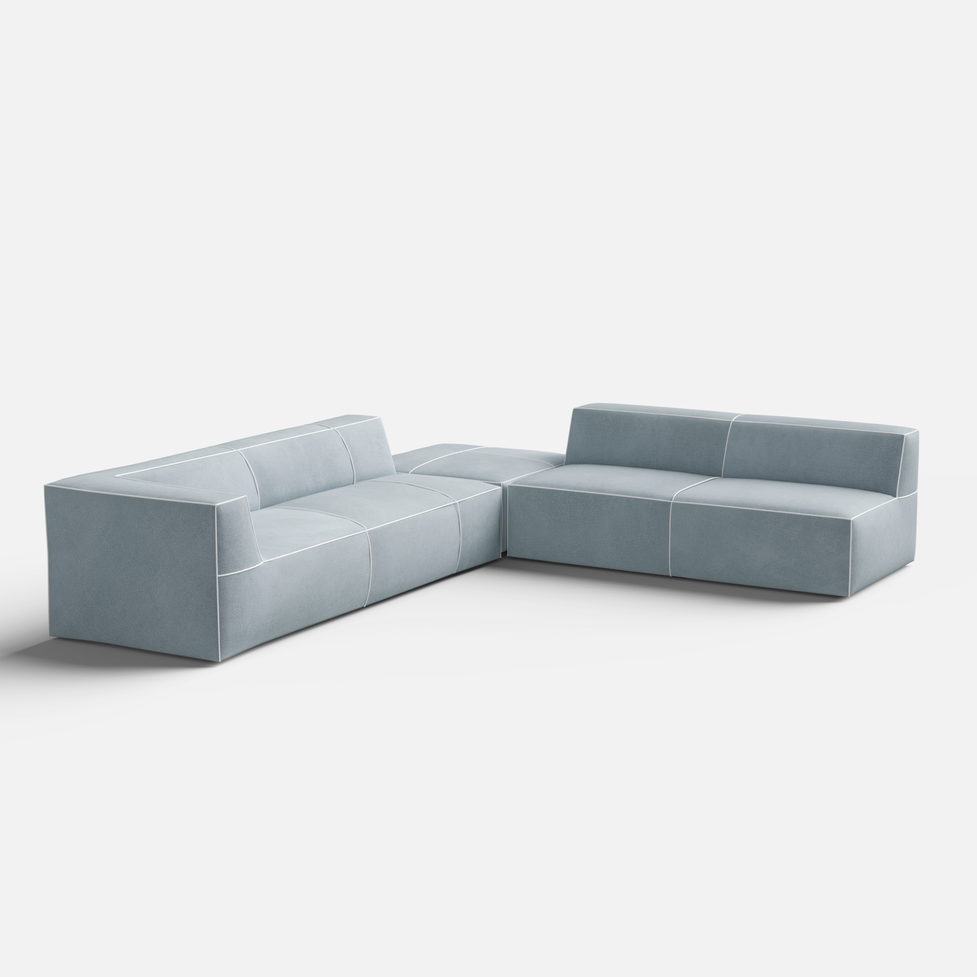 Kim Modular Right Arm 7 Seater Sofa With Ottoman - 128" | 107" Left Chaise