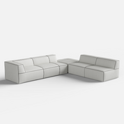 Kim Modular Right Arm 7 Seater Sofa With Ottoman - 128" | 107" Left Chaise