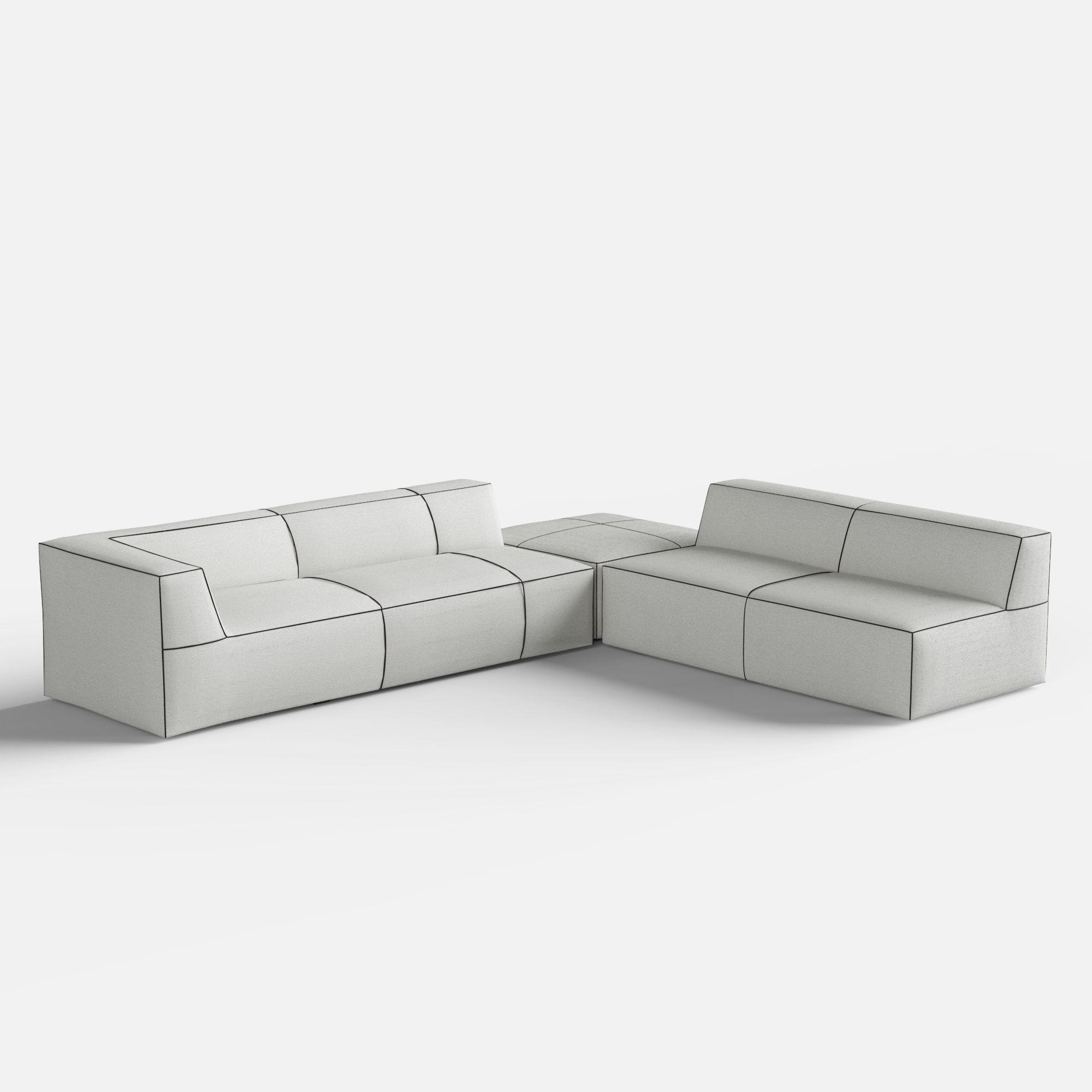Kim Modular Right Arm 7 Seater Sofa With Ottoman - 128" | 107" Left Chaise