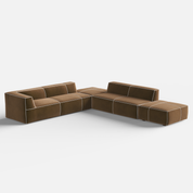 Kim Modular Right Arm 4 Seater Sofa with Ottoman - Crafts Mill Bespoke Furniture - Modular sectional sofas