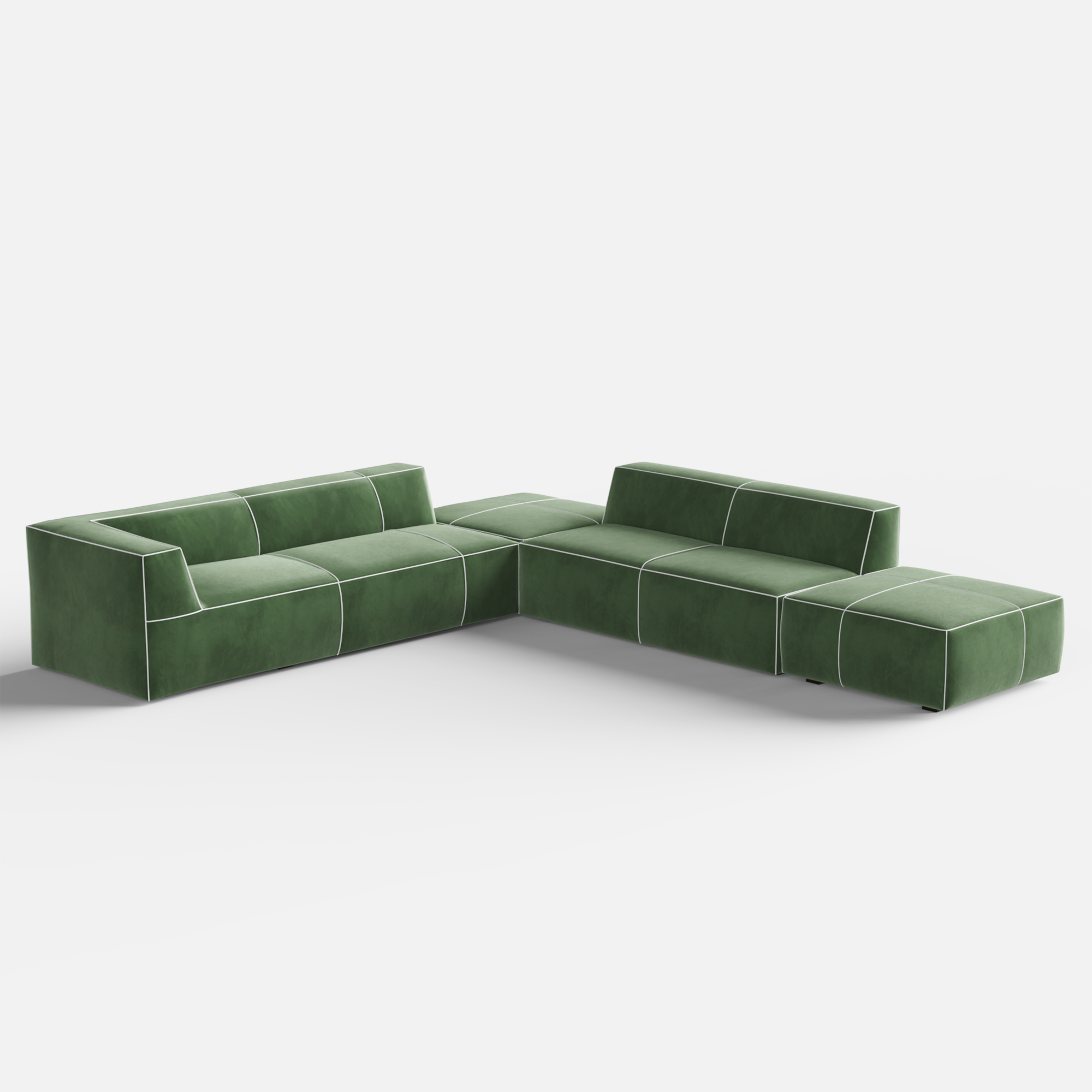 Kim Modular Right Arm 4 Seater Sofa with Ottoman - Crafts Mill Bespoke Furniture - Modular sectional sofas