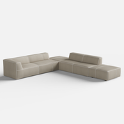 Kim Modular Right Arm 4 Seater Sofa with Ottoman - Crafts Mill Bespoke Furniture - Modular sectional sofas