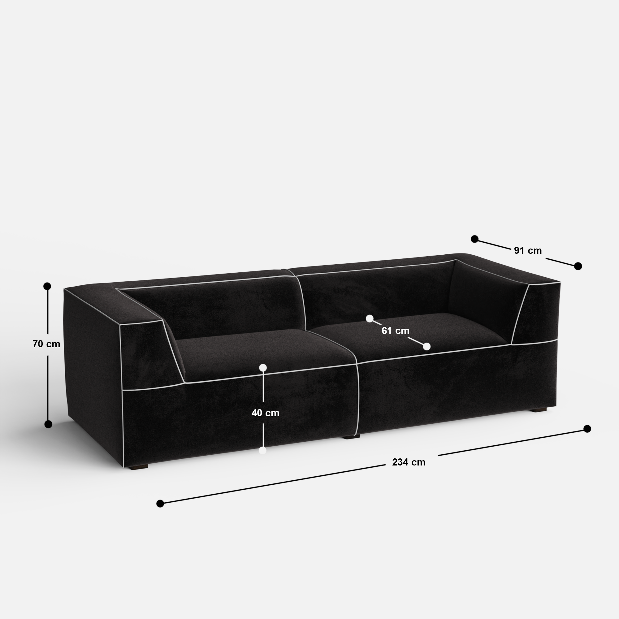 Kim 4 Seater Sofa - 93.3" - Crafts Mill Bespoke Furniture - Modular sectional sofas