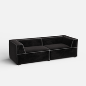 Black sofa on a white background