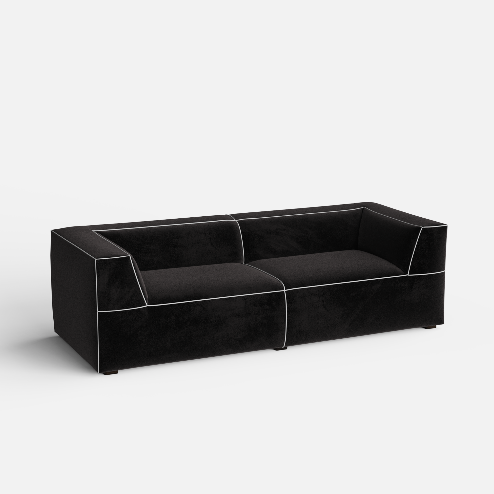 Black sofa on a white background