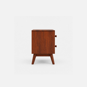 Lareina Carved Rustic Accent End Table in Natural Wood Finish