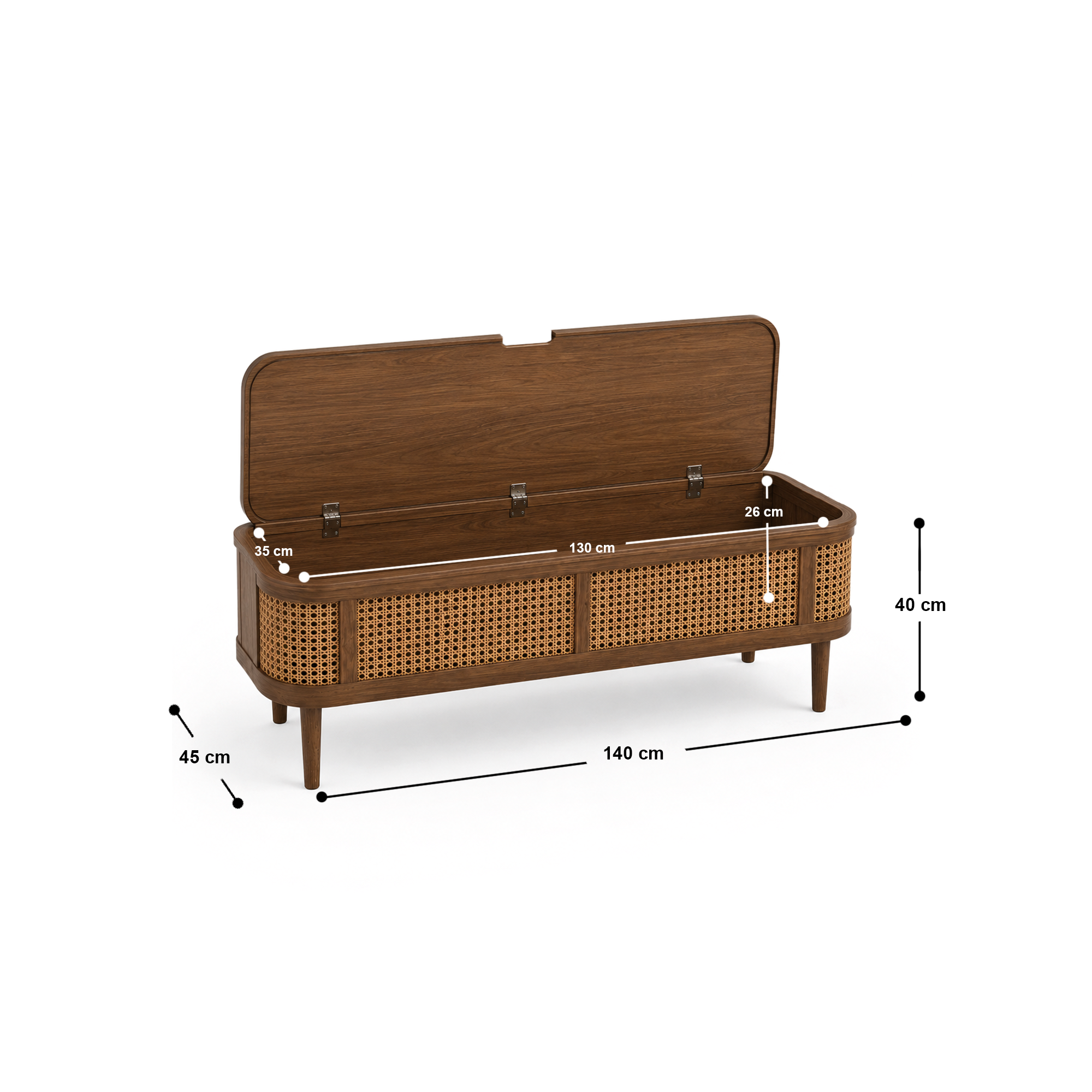 Lindsey Rattan Storage Bench