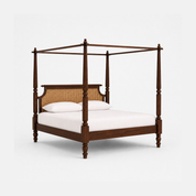 Lola Classic Carved Four-Poster Wooden Bed
