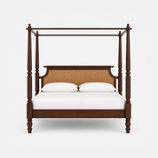 Lola Classic Carved Four-Poster Wooden Bed