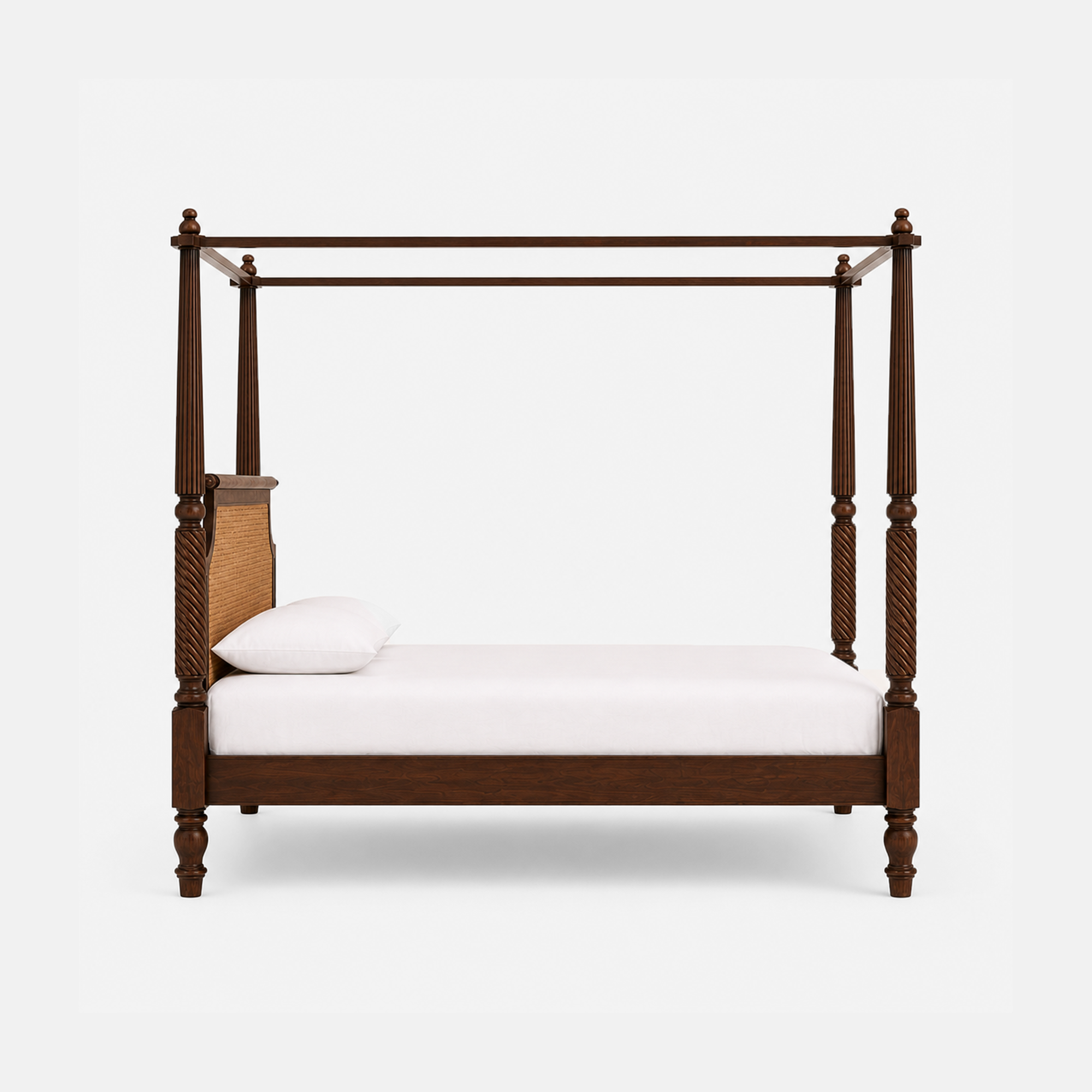 Lola Classic Carved Four-Poster Wooden Bed