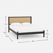 Lowen Spindle Cane Bed Frame