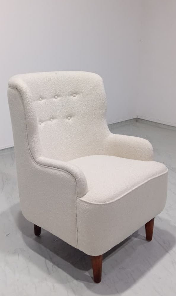 Ludwig Bouclé Accent Chair - Cream