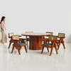 Luis-Pierre Dining Table Set - 6 Seater - Table (150 cm Dia x 76 cm) + 6 Pierre Chairs - Sheesham