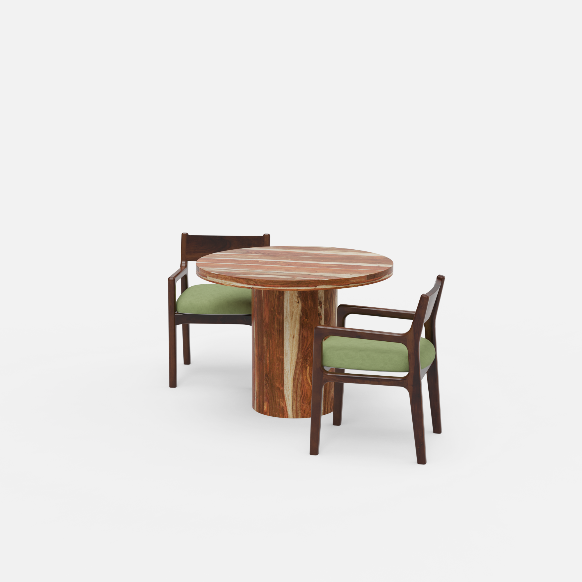 Luis-Kiyomi-dining-set-100cm-dia-natural-sheesham-table-2-chairs-pro-teak-on-sheesham-Pistachio-Green-cotton-blend-fabric-V2.png