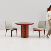Luis-Lidia Dining Table Set - 2 Seater - Table (100 cm Dia x 76 cm) + 2 Lidia Chairs - Sheesham