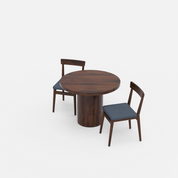 Luis-Middleton Dining Table Set - 2 Seater - Table (100 cm Dia x 76 cm) + 2 Middleton Chairs - Sheesham