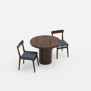 Luis-Middleton Dining Table Set - 2 Seater - Table (100 cm Dia x 76 cm) + 2 Middleton Chairs - Sheesham