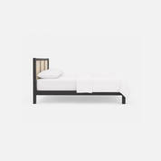 Lumière Cane Panel Bed with Black Frame