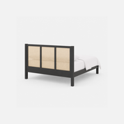 Lumière Cane Panel Bed with Black Frame